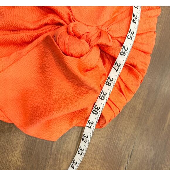 L’Academie One Shoulder Satin Mini Dress in Coral Orange XS NEW - Picture 7 of 8